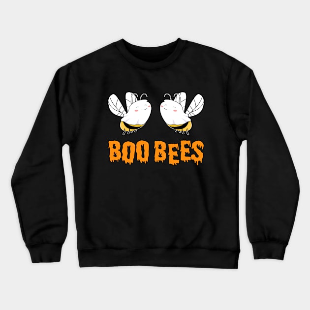 Boo Bees Cute Ghost Bee Her Funny Halloween Matching Couple T-Shirt Crewneck Sweatshirt by Acroxth